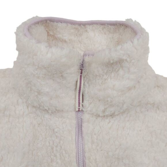 Anthropologie Saturday Sunday Sherpa Jacket Womens Small Cream 1/2 Zip High Neck - Picture 4 of 15